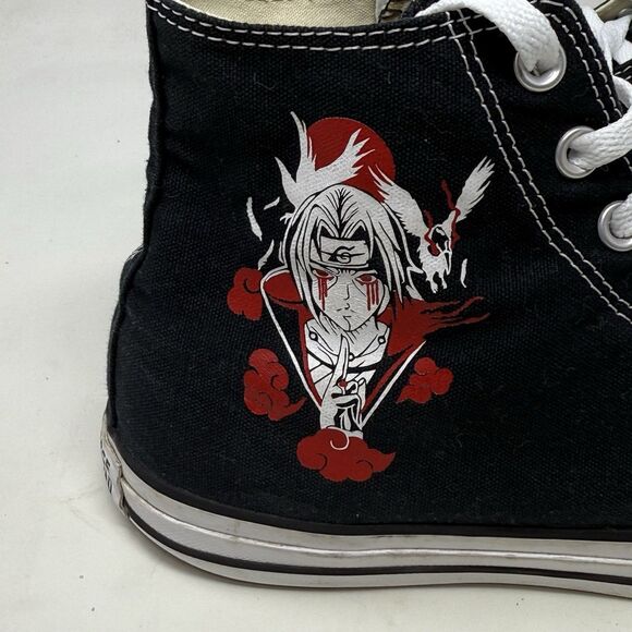 Converse All Star Itachi Uchiha Sneakers Mens 10.5 Black High Top Shoes Naruto - Picture 7 of 16